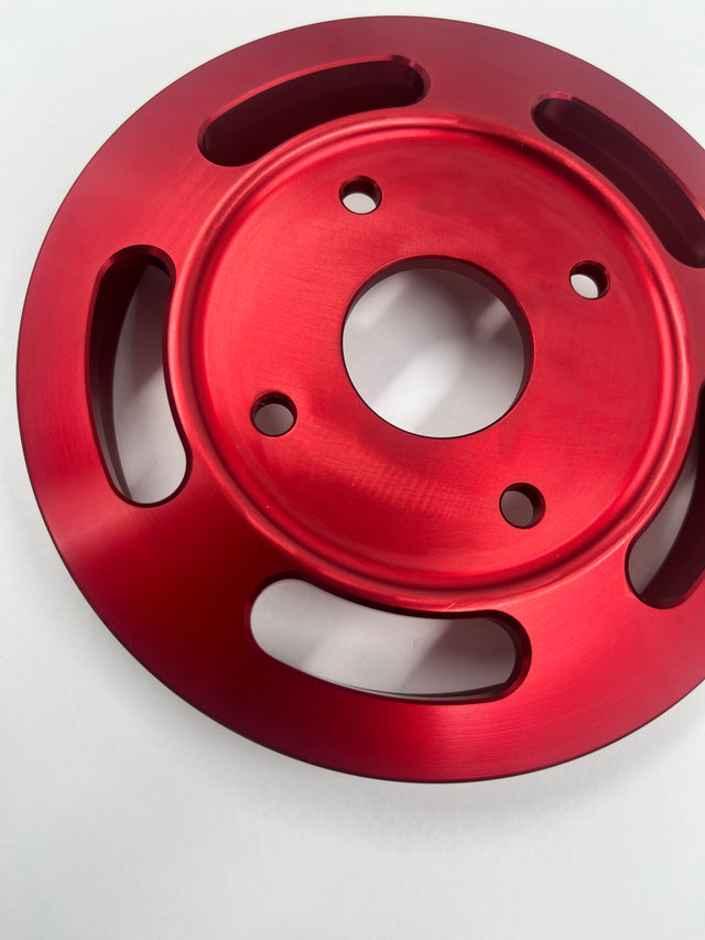 Scratch&Dent Billet Underdrive Water Pump Pulley for Nissan RB Engines - Red 140mm