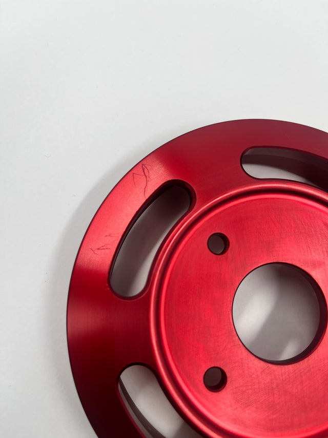 Scratch&Dent Billet Underdrive Water Pump Pulley for Nissan RB Engines - Red 140mm